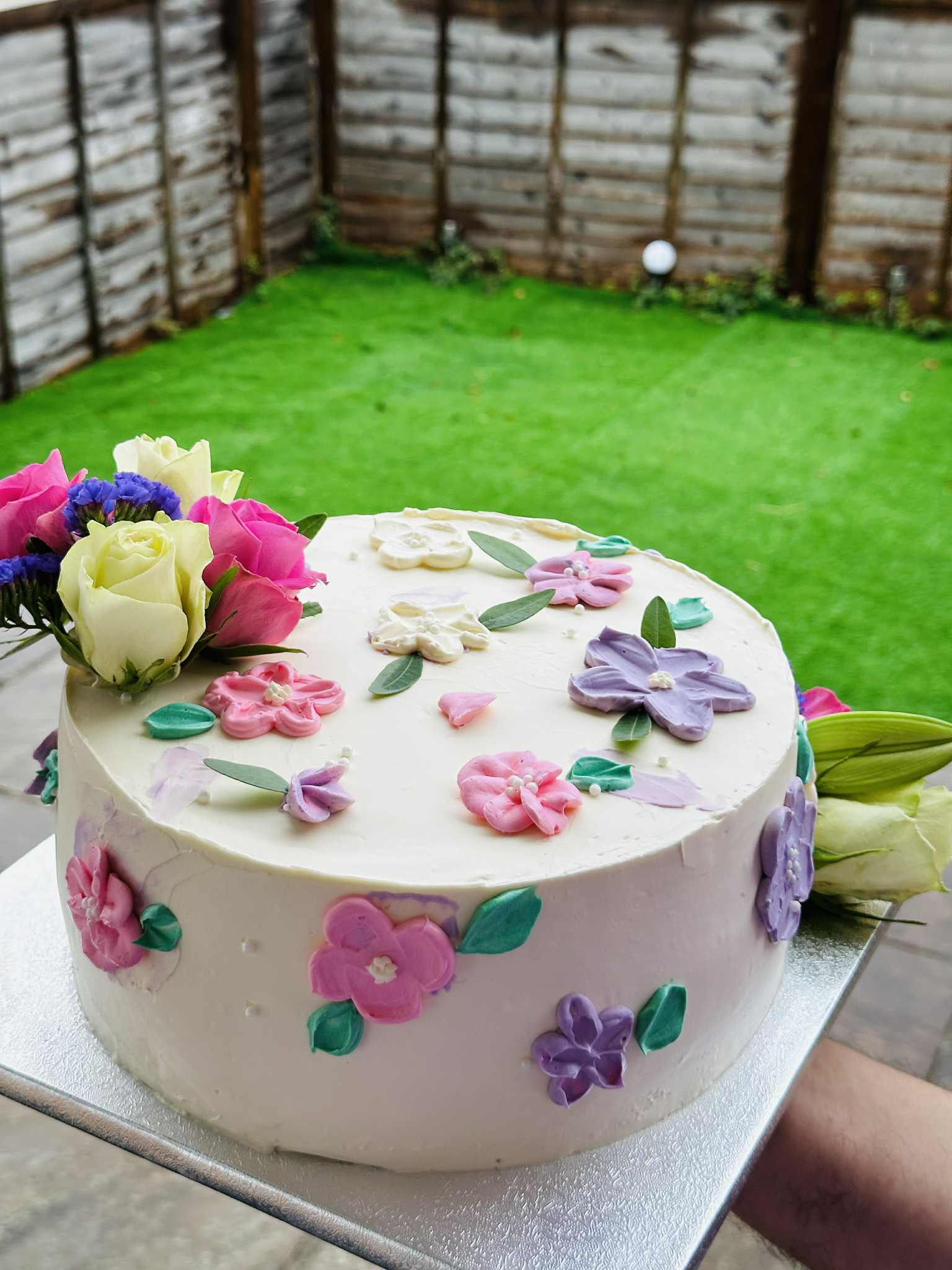 Rustic Floral Garden Cake