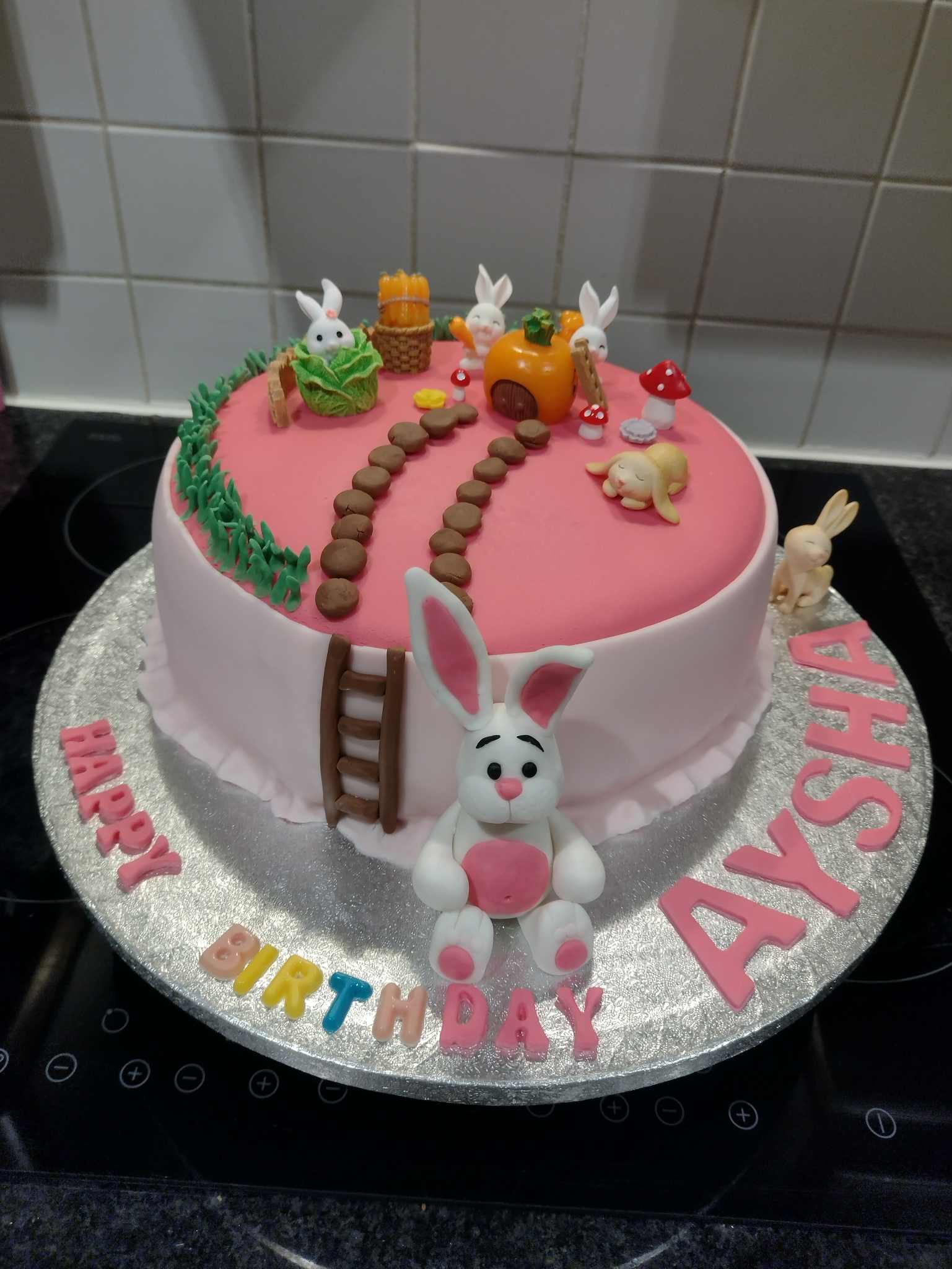 Bunny Garden Vanilla Strawberry Cake