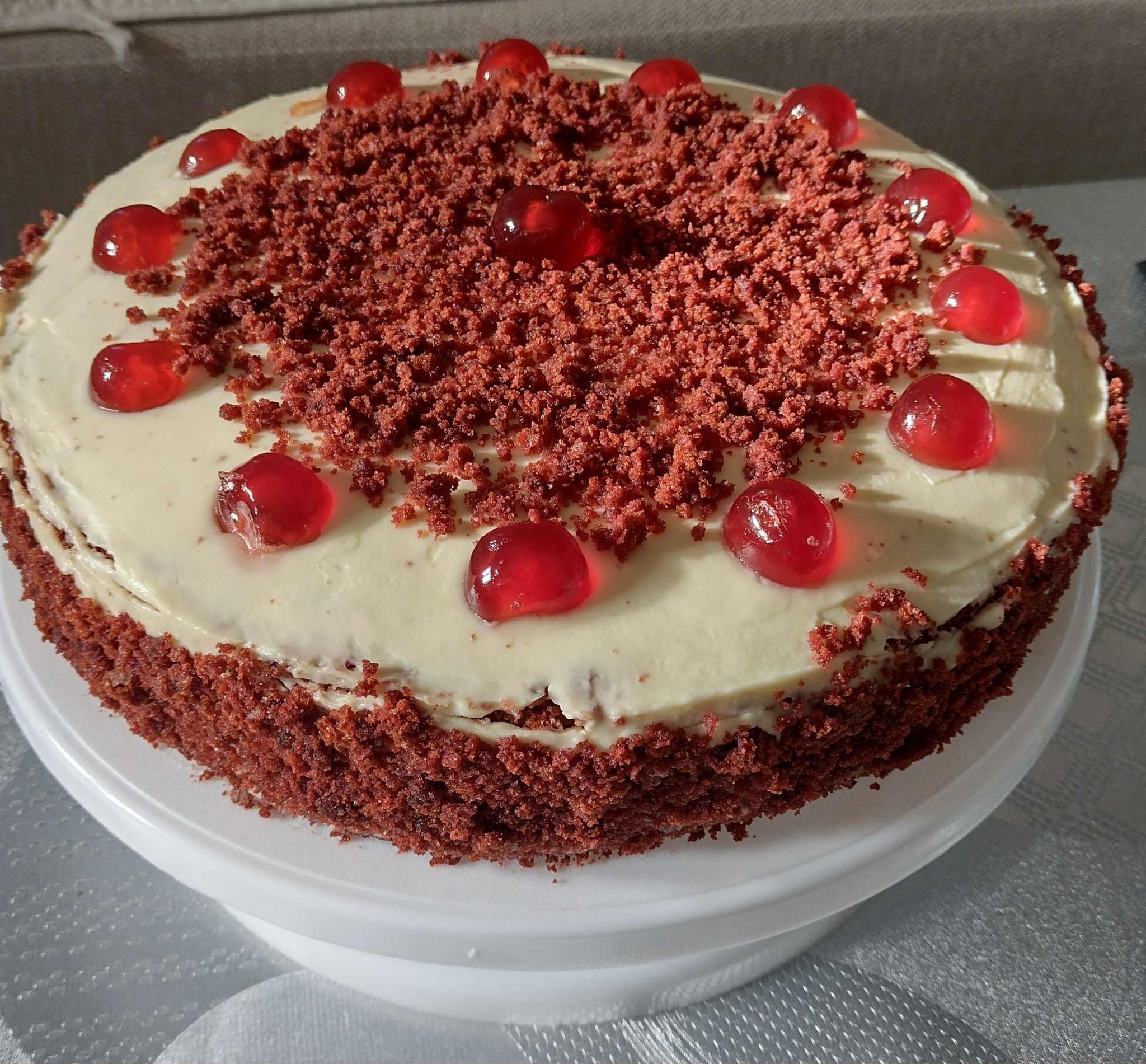 Classic Red Velvet Cherry Cake