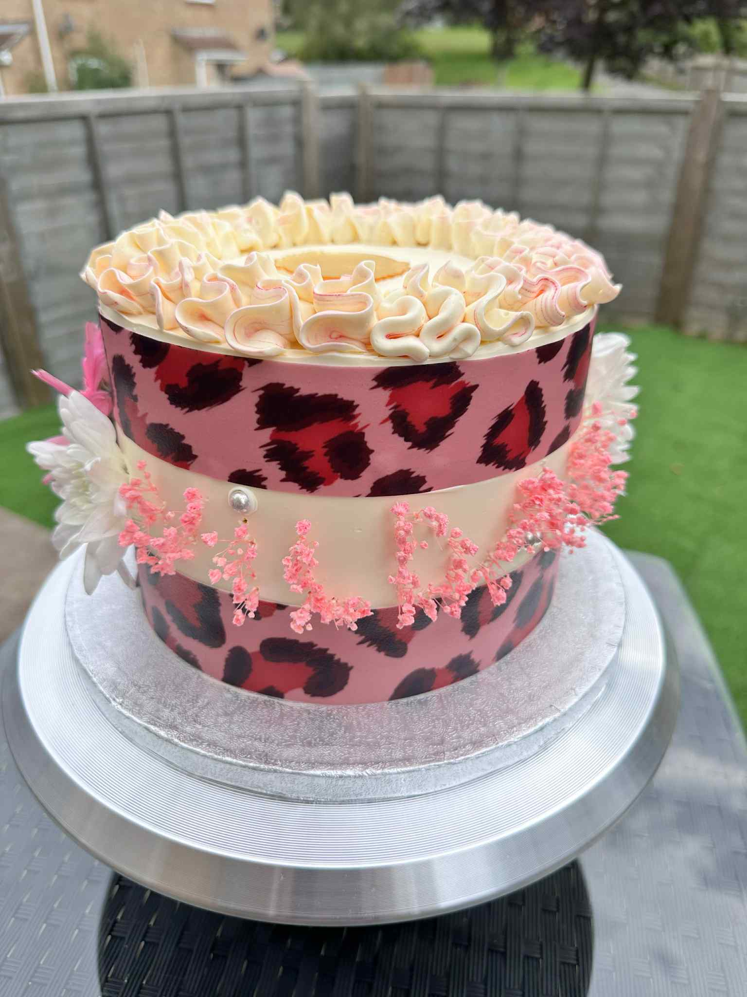 Pink Leopard Strawberry Cake