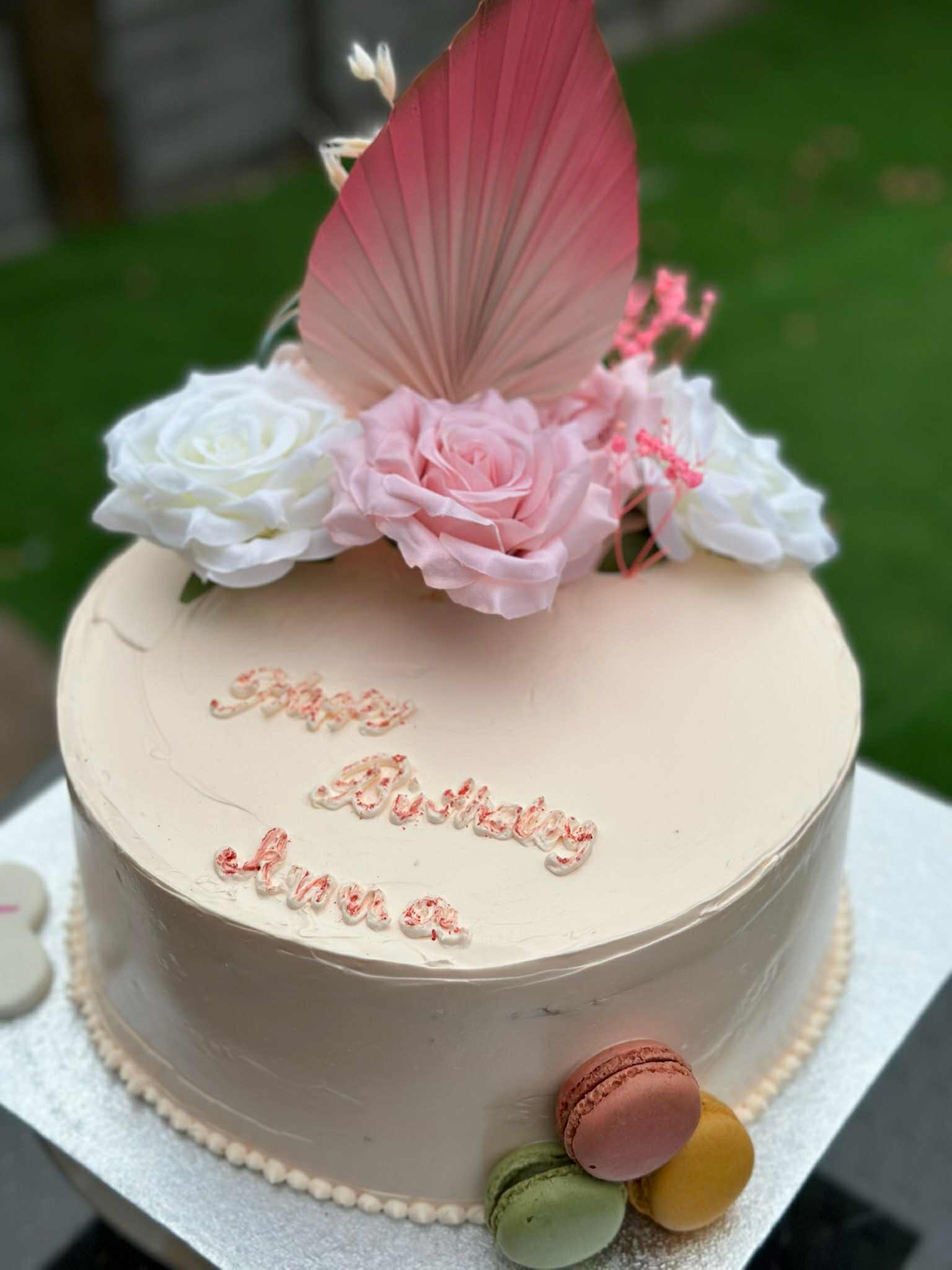 Elegant Pink Birthday Cake