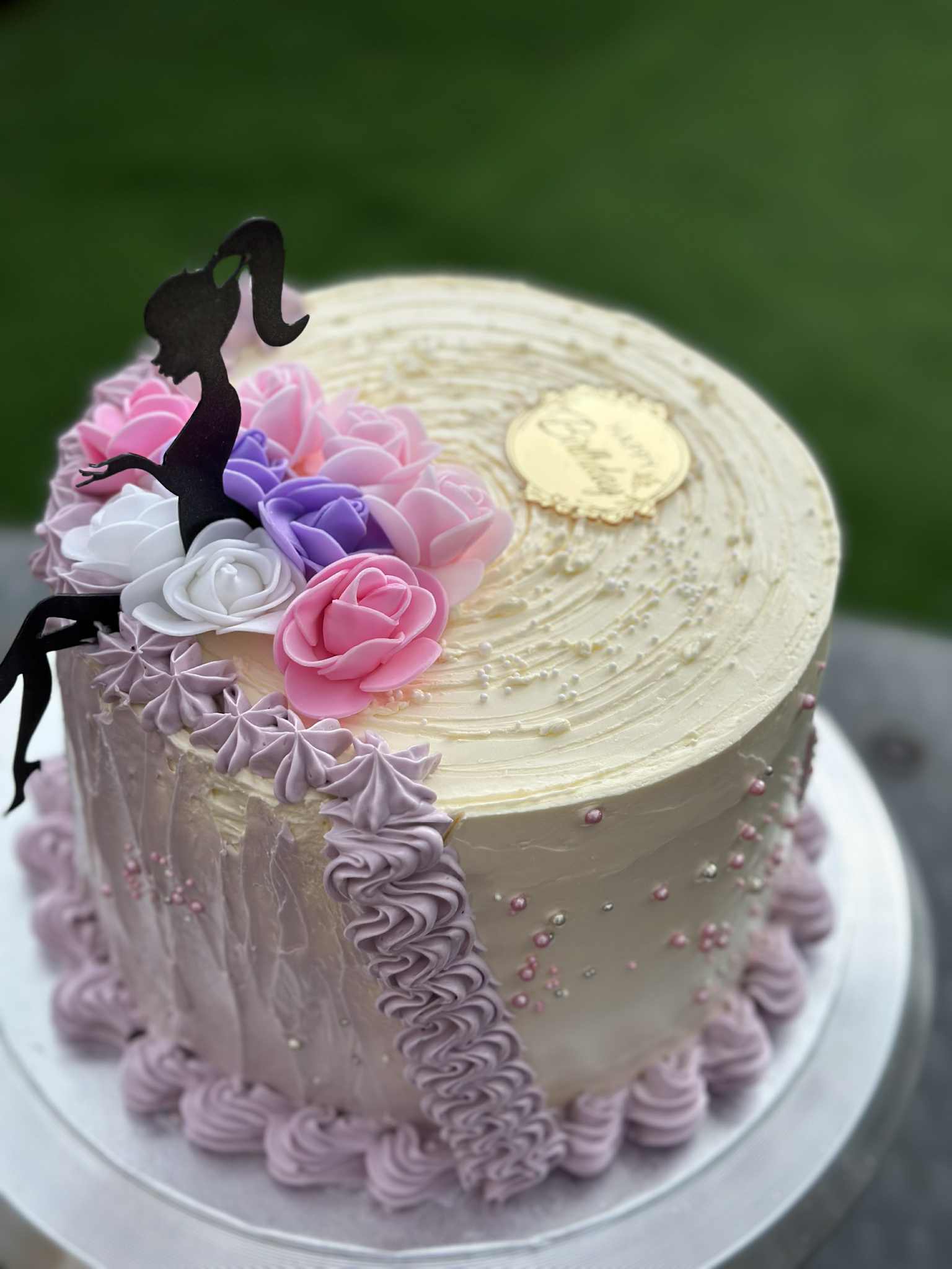 Vintage Pink Birthday Cake