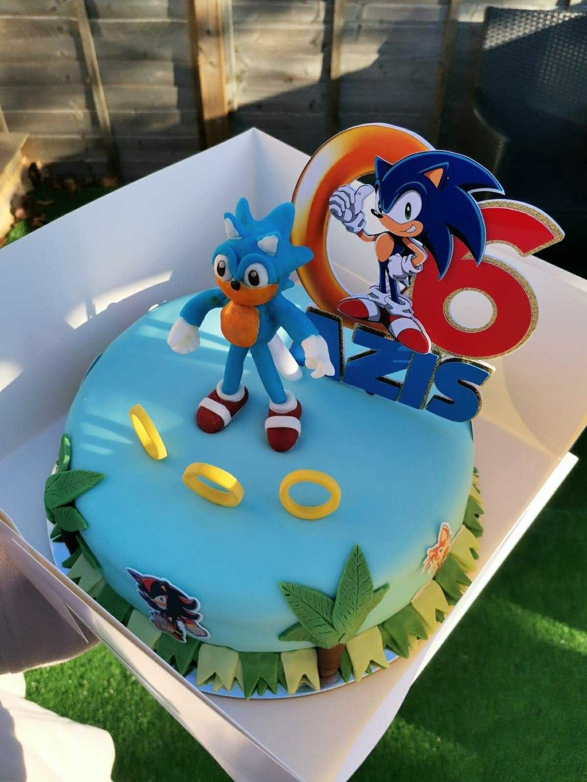 Sonic Theme Vanilla Birthday Cake