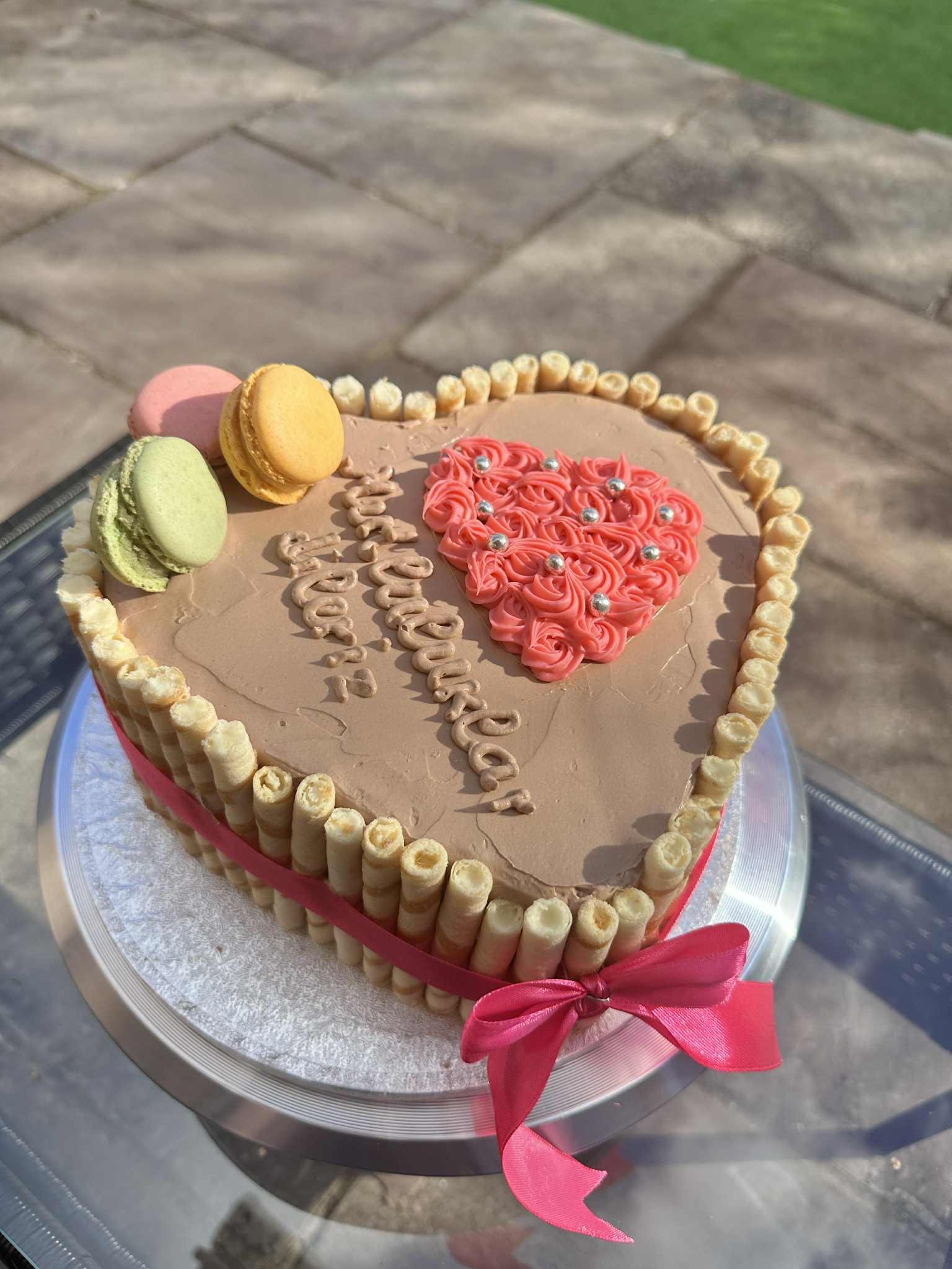 Heart Chocolate Macaron Cake
