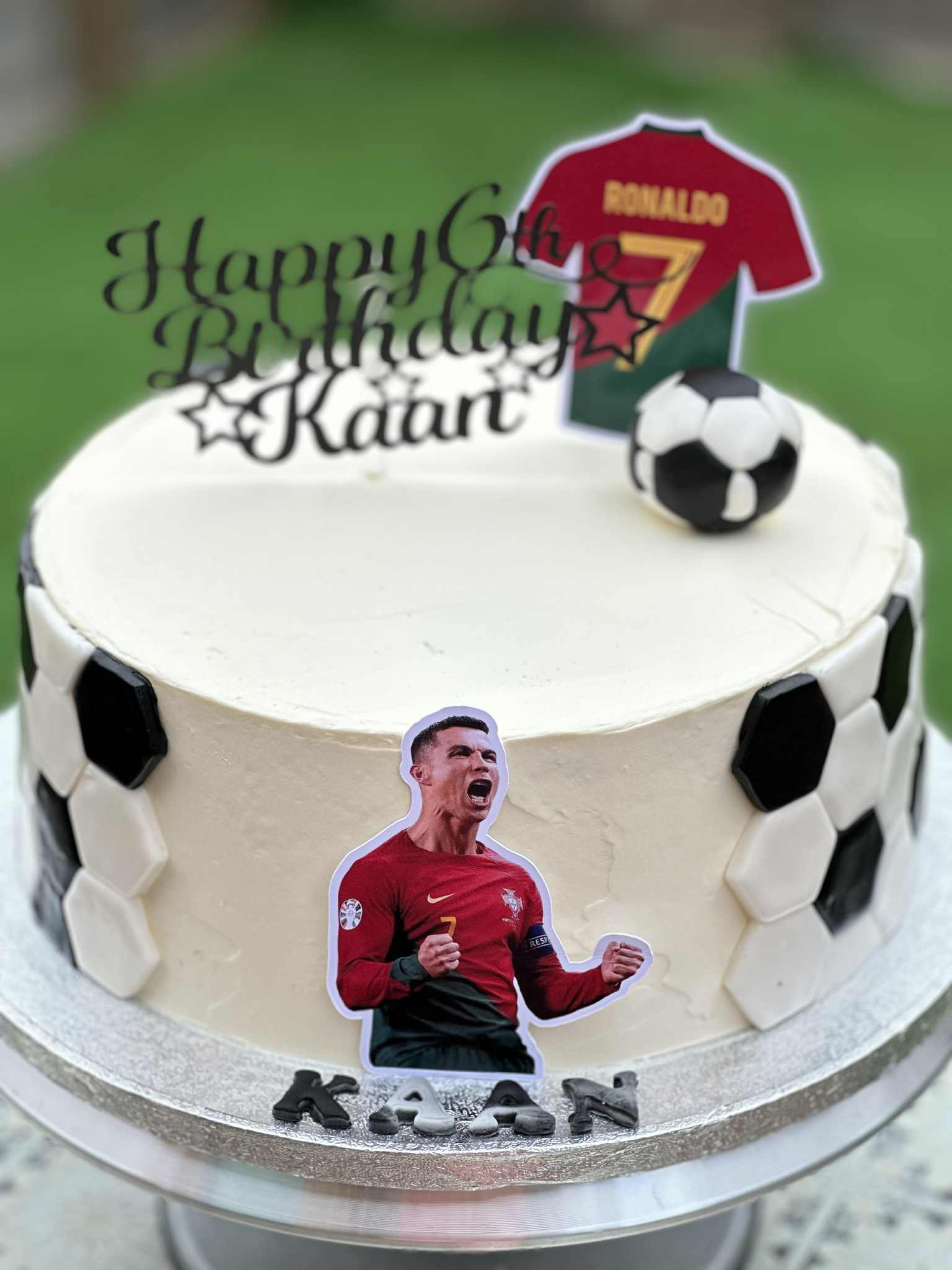 Football Blueberry Vanilla Birthday Cake