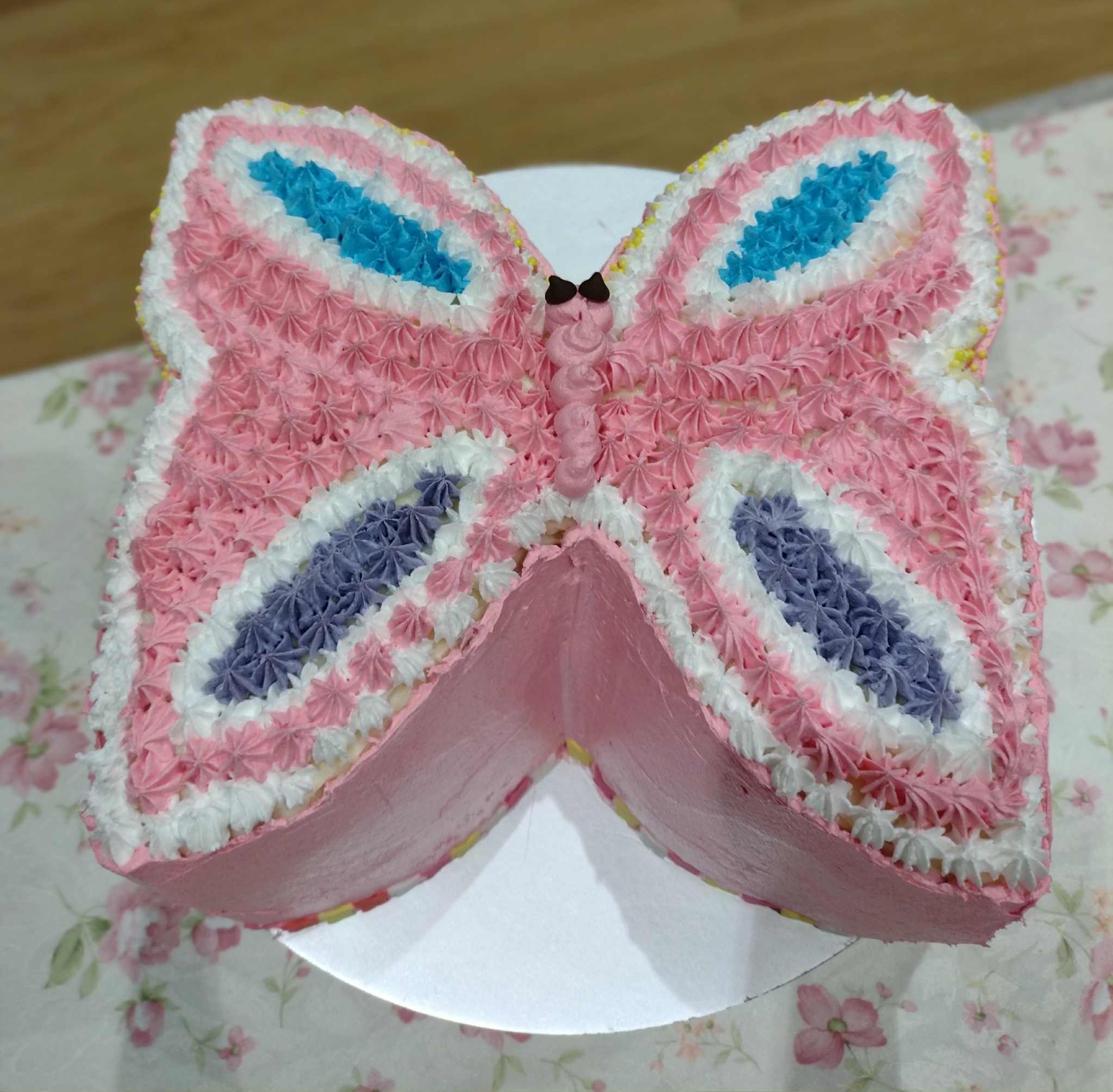 Vanilla Strawberry Butterfly Cake